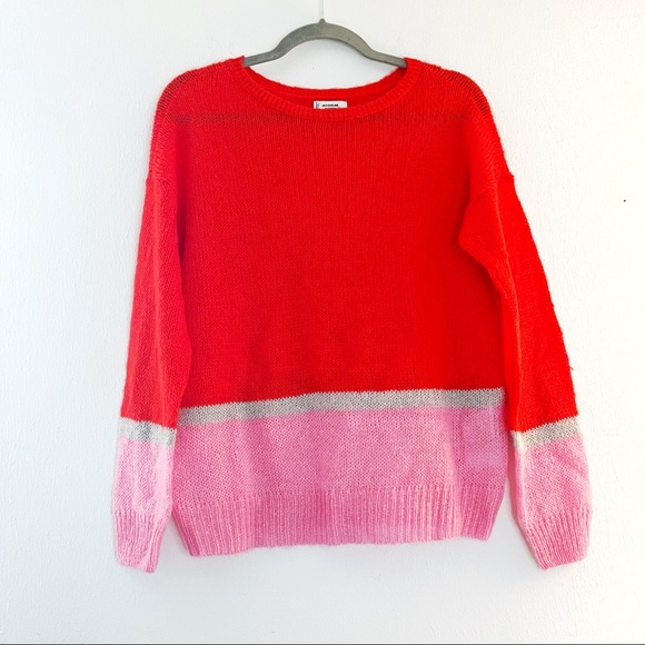 Jacqueline de Yong Addison Sweater Open Weave Color Pop Stripe Sweater Sz S EUC - Picture 6 of 16